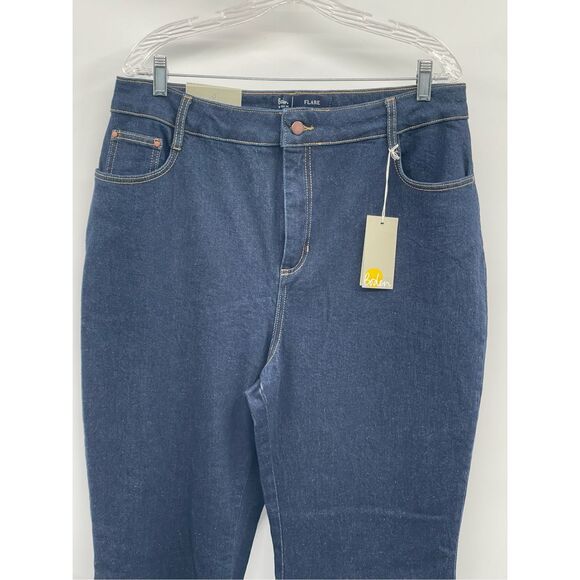 Boden Jeans High Rise Flare Women Size 18‎ R Blue New - Picture 2 of 12